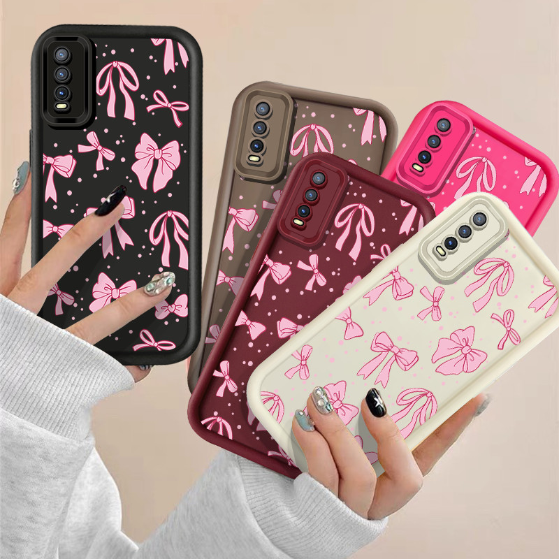 สีชมพูหวานโบว์โบว์สําหรับ OPPO A16K A16E A36 A76 A58 A74 A95 A83 F11 Pro F5 F7 F9 Reno 2f 2z 5 8t แฟ