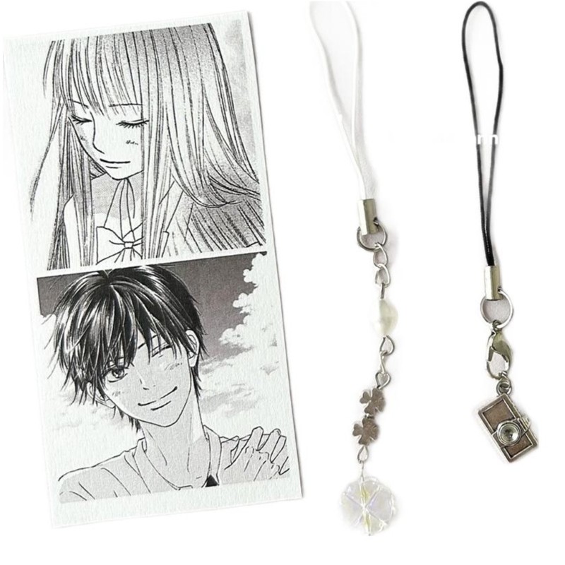 ริน 2แพ็คโทรศัพท์โซ่ที่ไม่ซ้ํากันพวงกุญแจสี่ใบโทรศัพท์เสน่ห์โทรศัพท์จี้กระเป๋าเสน่ห์กระเป๋าจี้สําหรับคู่แฟชั่น - รูปที่ 7