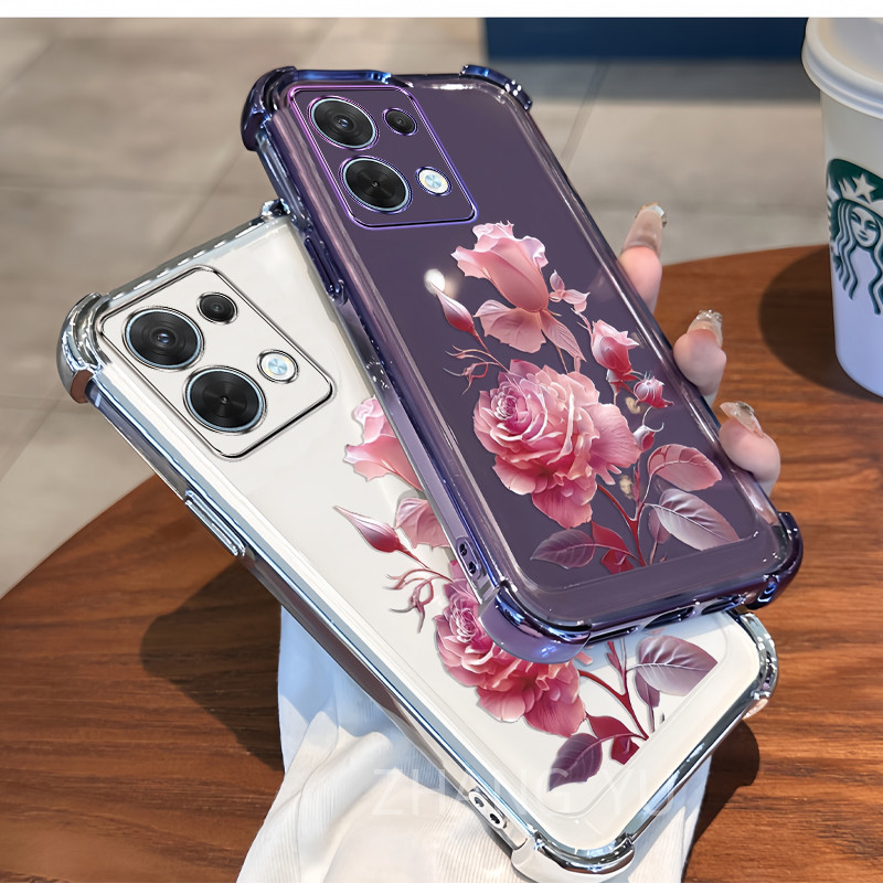 กันกระแทก Case Redmi note 13 Pro 4G 5G เคสโทรศัพท์ TPU รูปแบบกุหลาบล่าสุดเคสนิ่มโปร่งใส