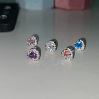 ต่างหูเรขาคณิต Crysta Heart เหล็กไทเทเนียมที่ละเอียดอ่อนสําห…