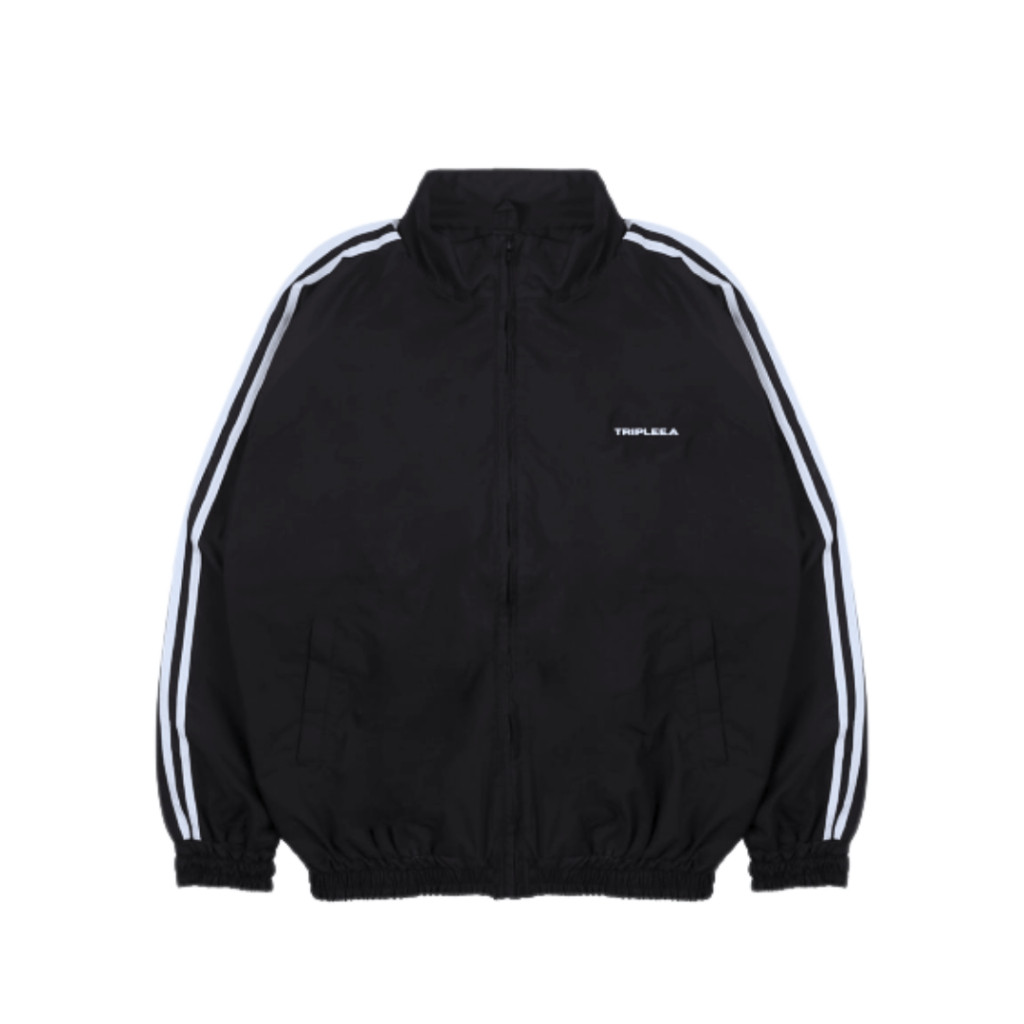 Putih Triplee a - Varsity colorblock Jacket ผู้ชายผู้หญิง Windbreaker บล็อกสี | สีดํา Hooligan JACKE
