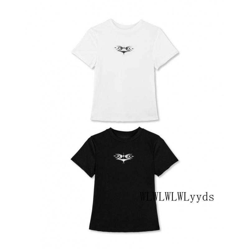 URTHE - เสื้อยืด แขนสั้น ทรง Baby Tee รุ่น Sparkles T-shirt S-5XL ผ้าฝ้าย Clothing Man คอกลม