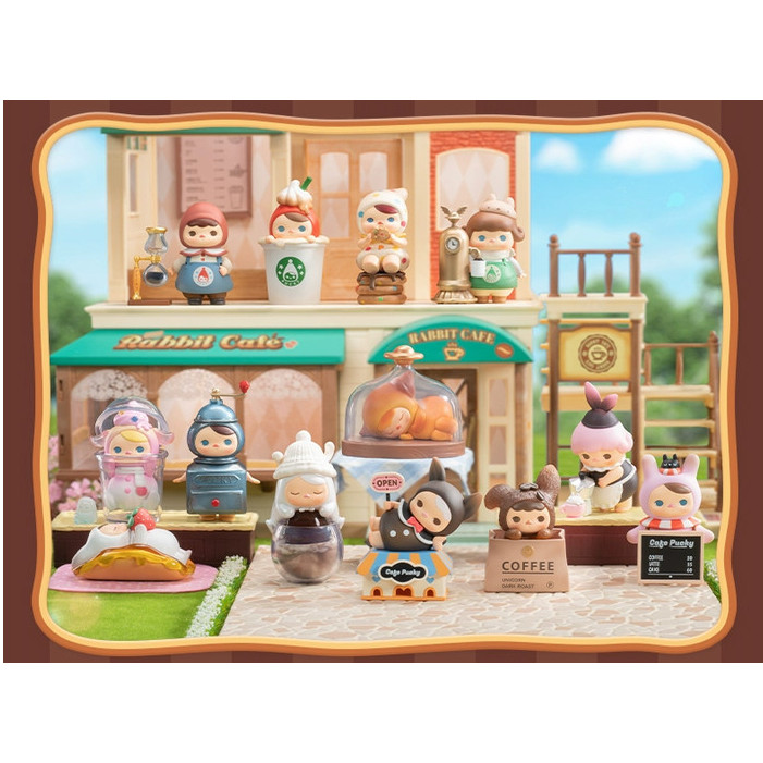Pucky Elf Bunny Cafe Series Figure Mystery Box POPMART POPMART ของเล ่ นอินเทรนด ์ สร ้ างสรรค ์