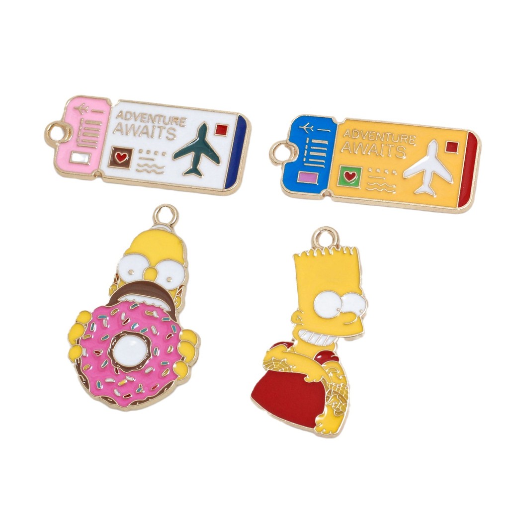2 ชิ้น/ล็อตการ์ตูนเครื่องประดับเกาหลี Simpson เครื่องบินยี่ห้อเคลือบจี้อุปกรณ์เสริม Charms สําหรับผู้หญิง, Key Chain/ต่างหู/สร้อยคอจี้ทําด้วยมือ DIY เครื่องประดับ 227 ราคา ถูกที่สุด ดีลบีเคเค แกลเลอรีภาพที่ 5