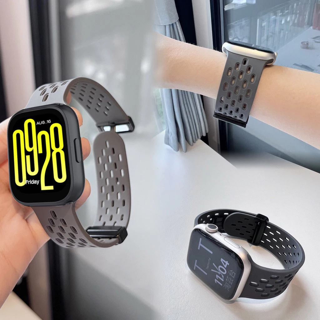 Magnetic Breathable สายรัดซิลิโคนสําหรับ Xiaomi Redmi Watch 5 Active SmartWatch สายคล้องคอสายรัดข้อมือสําหรับ Redmi Watch5 Lite Active สร้อยข้อมือ