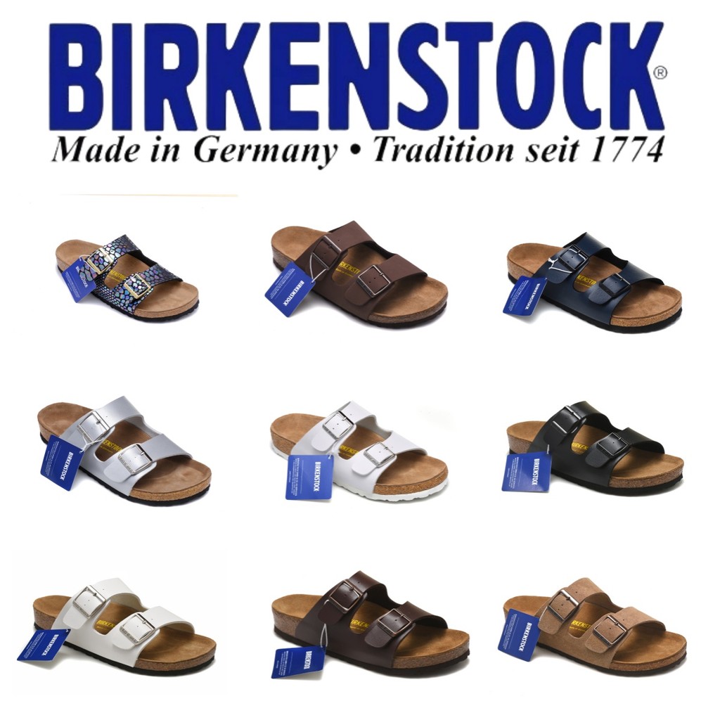 [Box+ToeBag] พร้อมส่ง Birken9 color collection double belt gold รองเท้าแตะลําลอง Size: 34-46 U66J