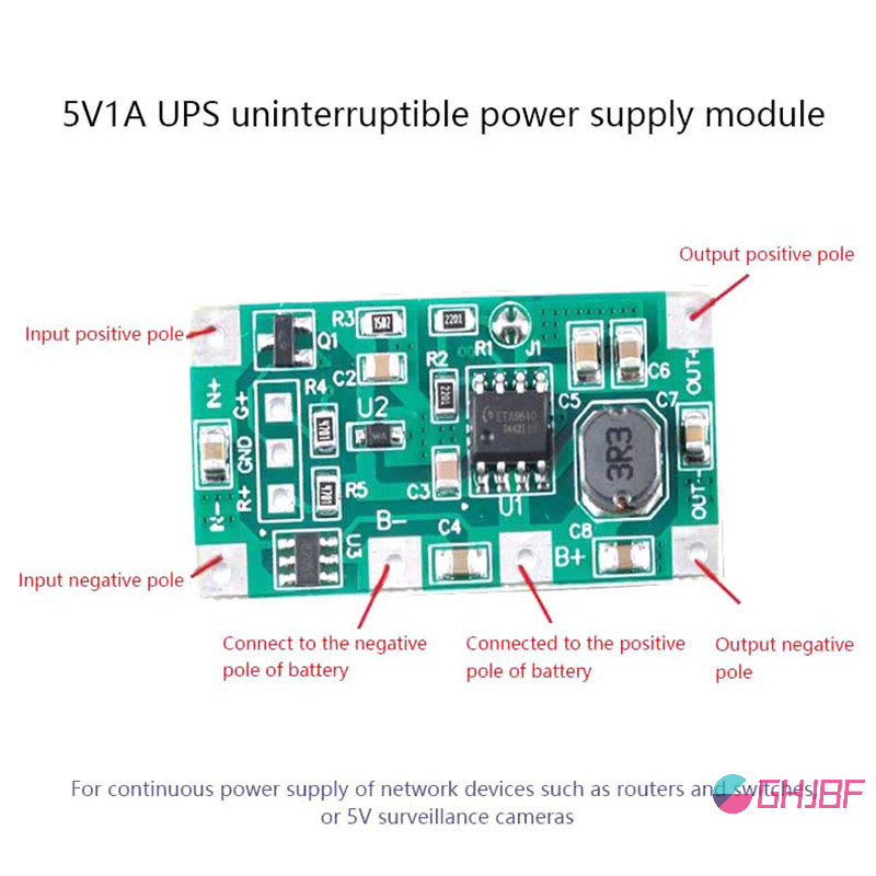 GHJBF] 5V Nintendo UPS Contuninterrupted Power Supply โมดูล 3.7V Polymer 18650 Lithium Step Up Reverse Overvolt Power Supply Board สสMn neck