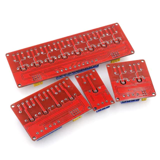 พร้อมส่ง! Relay 5V / 12V / 24V ฐานแดง แบบปรับ Active High / Low ได้ (250VAC 10A) มีทั้ง 1/2/4/8 ช่อง จาก กทม ส่งทุกวัน