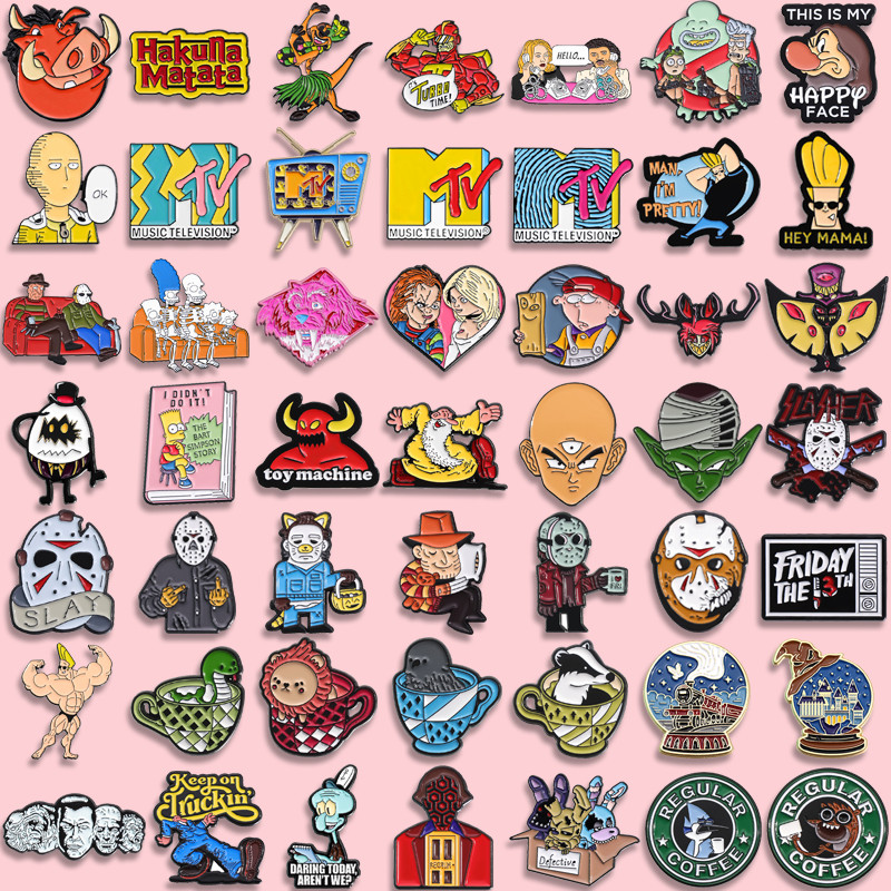 49 รูปแบบของการ์ตูนแอนิเมชั่นชุดเคลือบเข็มกลัดคอลเลกชันแฟชั่นเสื้อผ้าอุปกรณ์เสริมของขวัญสําหรับเพื่อน
