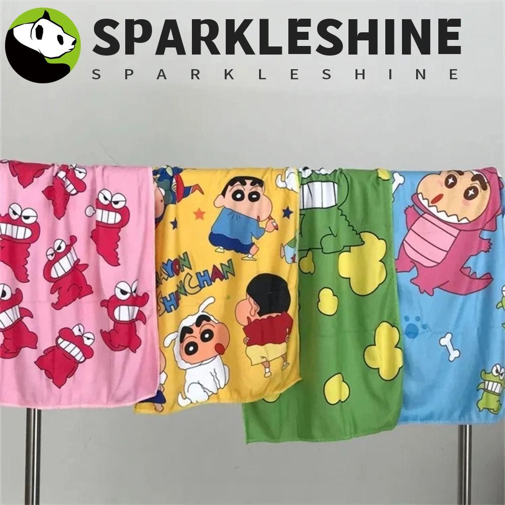 Sparkleshine เครยอนชินจังผ้าขนหนูอาบน้ํา,การ์ตูนน่ารักยัดตุ๊กตาผ้าขนหนู,ตกแต่งบ้านนุ่มแห้งเร็วผ้าขนหนูกีฬาแบบพกพาออกกําลังกาย