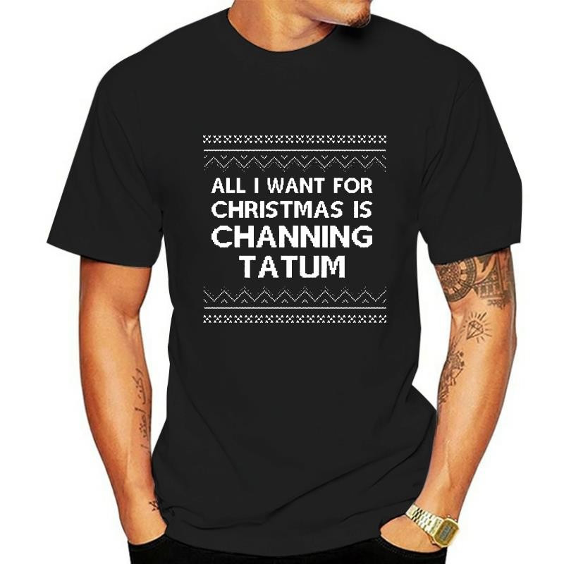 เสื้อยืดผู้ชายลายพิมพ์ Channing Tatum สำหรับคริสต์มาส