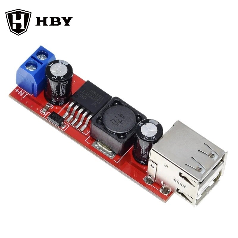 Dc 6V-40V ถึง 5V 3A ชาร์จ USB คู่ DC-DC Step-down Converter โมดูลสําหรับเครื่องชาร์จรถยนต์ LM2596 Dual USB