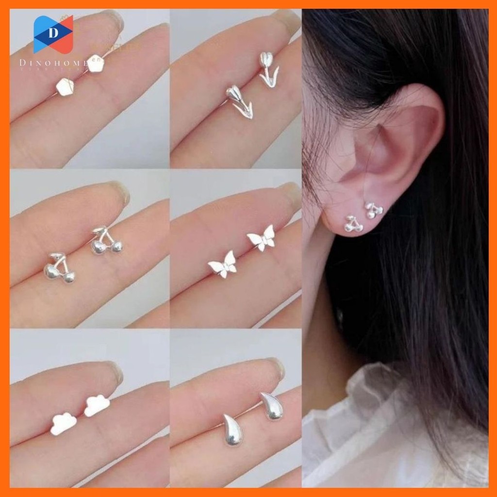 ⭐️ขายปลีก/ส่ง⭐️ต่างหูเงิน จี้รูปลายน่ารัด เครื่องประดับ สําหรับผู้หญิง #AA-0003