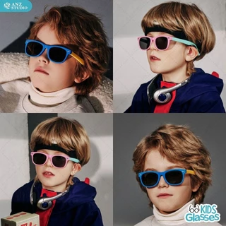 ANZ STUDIO แว่นกันแดดสำหรับเด็ก เลนส์ถนอมสายตา UV400 รุ่น Kiddo Cool เลนส์ Polarized สำหรับเด็กอายุ 6-12 ปี สีทูโทน