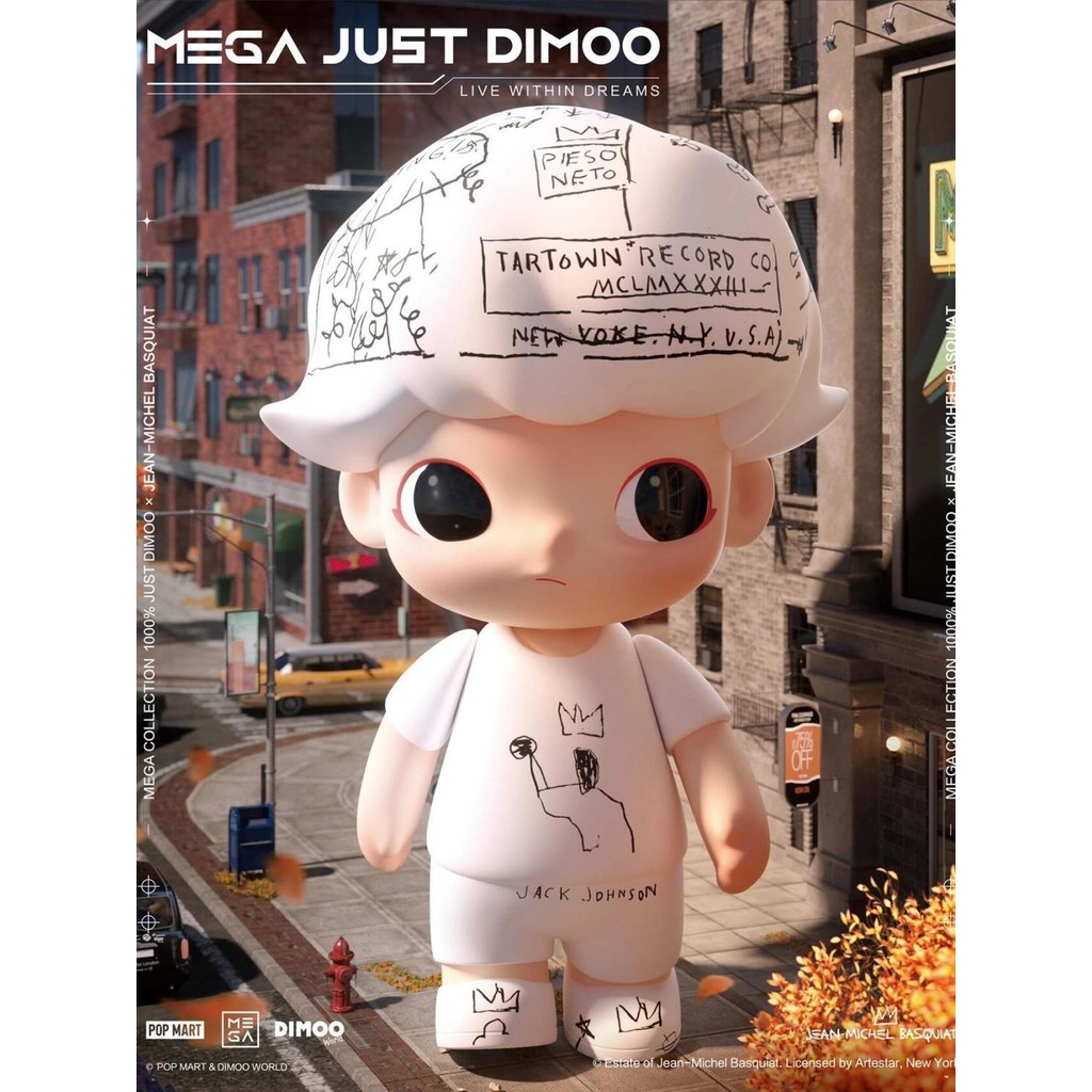 【พร้อมส่ง】dimoo 1000% Popmart ฟอง MEGA Just dimoo 1000% แบรนด์ร่วมของ Basquiat