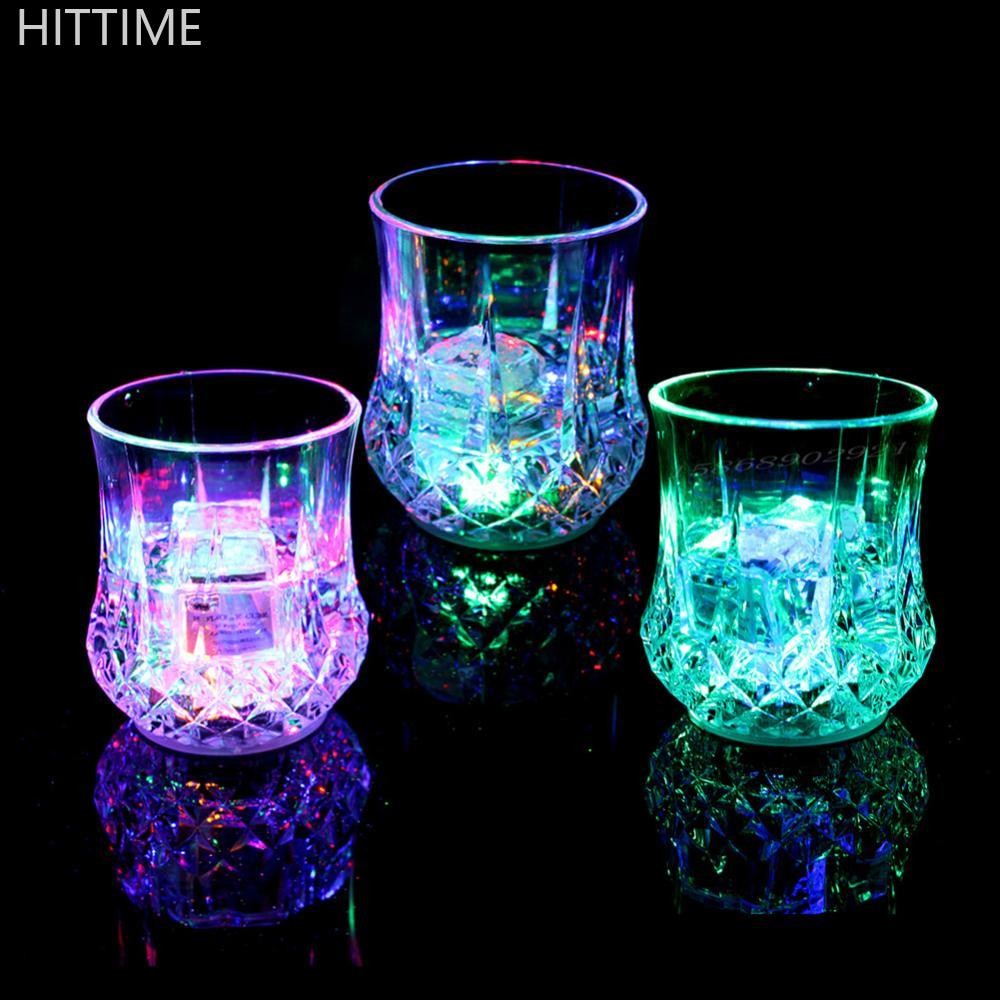 Hittime 70ml ถ้วยกระพริบไวน์เบียร์ Whisky แก้วน้ําเครื่องดื่มแก้ว LED อัตโนมัติเรืองแสงถ้วย Party อุปกรณ์ตกแต่ง G7P2