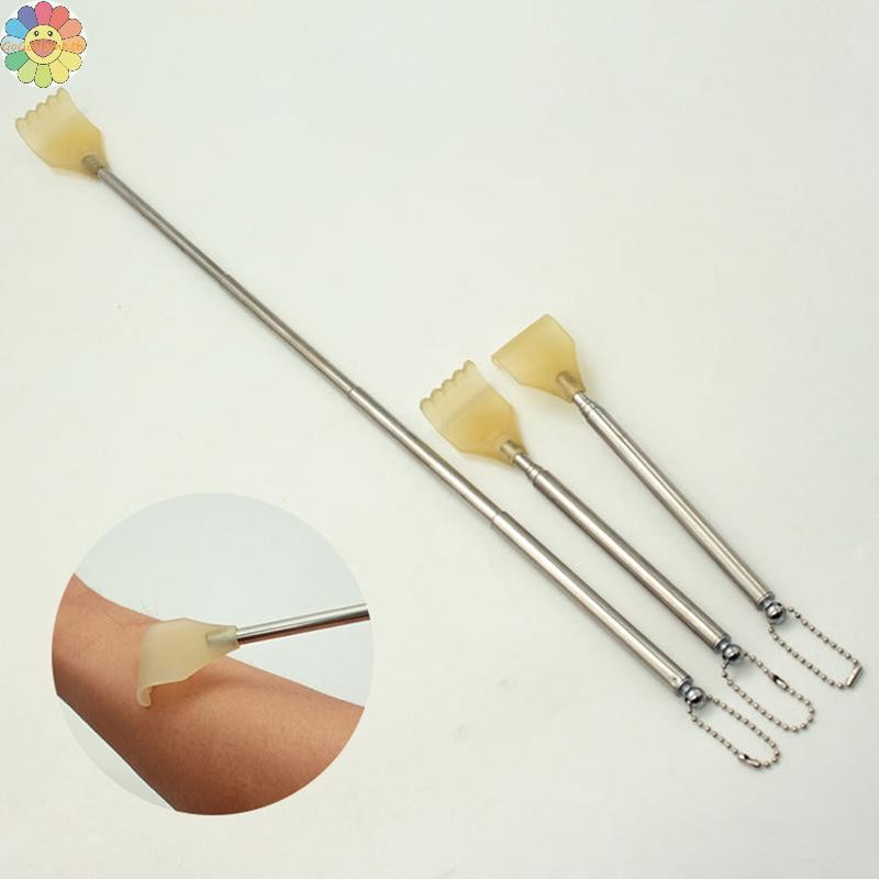 Gogo แบบพกพาสแตนเลส Back Scratcher Telescopic Scratching นวดกลับ Scraper ขยาย Tickling Itch Body Scratch Stick TH