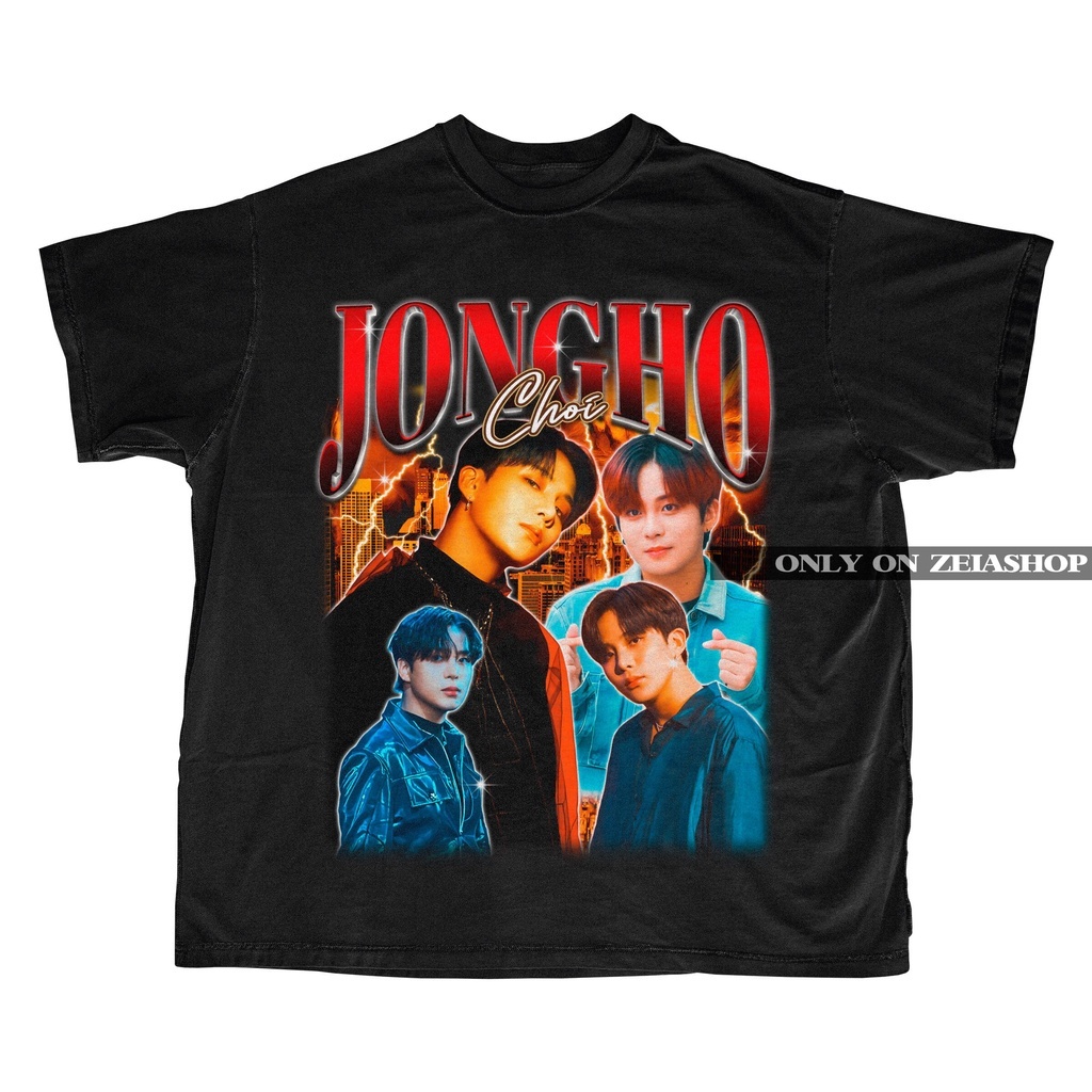 💯 🤗 Ateez Jongho Retro 90s Tee - Ateez Shirt - Kpop เสื้อยืด - Kpop Merch - Kpop Gift For Her Or He 
