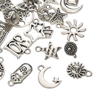 จี้โลหะผสม Moon ผีเสื้อดาวห้าแฉก Charms สําหรับสร้อยข้อมือจี้สร้อยคอ DIY ทํา Retro Charms เครื่องประดับอุปกรณ์เสริม