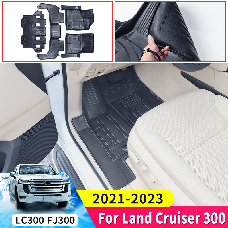 สําหรับ Toyota Land Cruiser 300 Lc300 FJ300 เท้าอุปกรณ์ตกแต่งภายในอัพเกรดเสื่อรถวัสดุพรมกันน้ํา