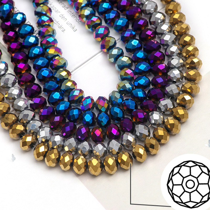1 String 3/4/6/8mm Hematite หิน Faceted รอบแบนลูกปัดหลวม Spacer ลูกปัดสําหรับเครื่องประดับทํา