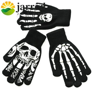 Jarred ถุงมือครึ่งนิ้ว ลายกะโหลกศีรษะ กระดูกมือ ให้ความอบอุ่…