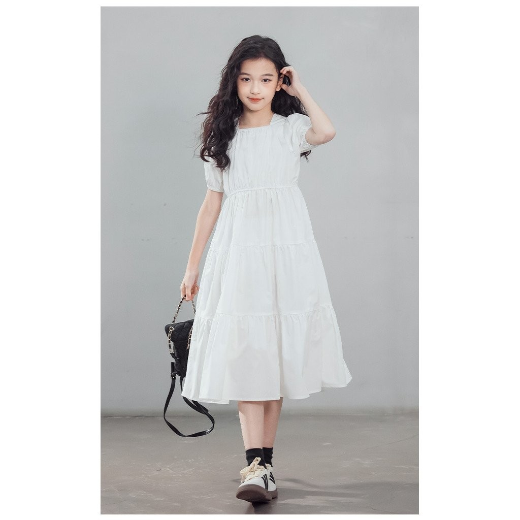 [สินค้าใหม่จำกัดเวลา seckill] ชุดเด็กผู้หญิงฤดูร้อนสไตล์ใหม่เด็กกลางและใหญ่ชุดฤดูร้อนบางสาวกระโปรงยาวคลุมเข่าเด็กกระโปรงเจ้าหญิงสบายๆ - รูปที่ 5