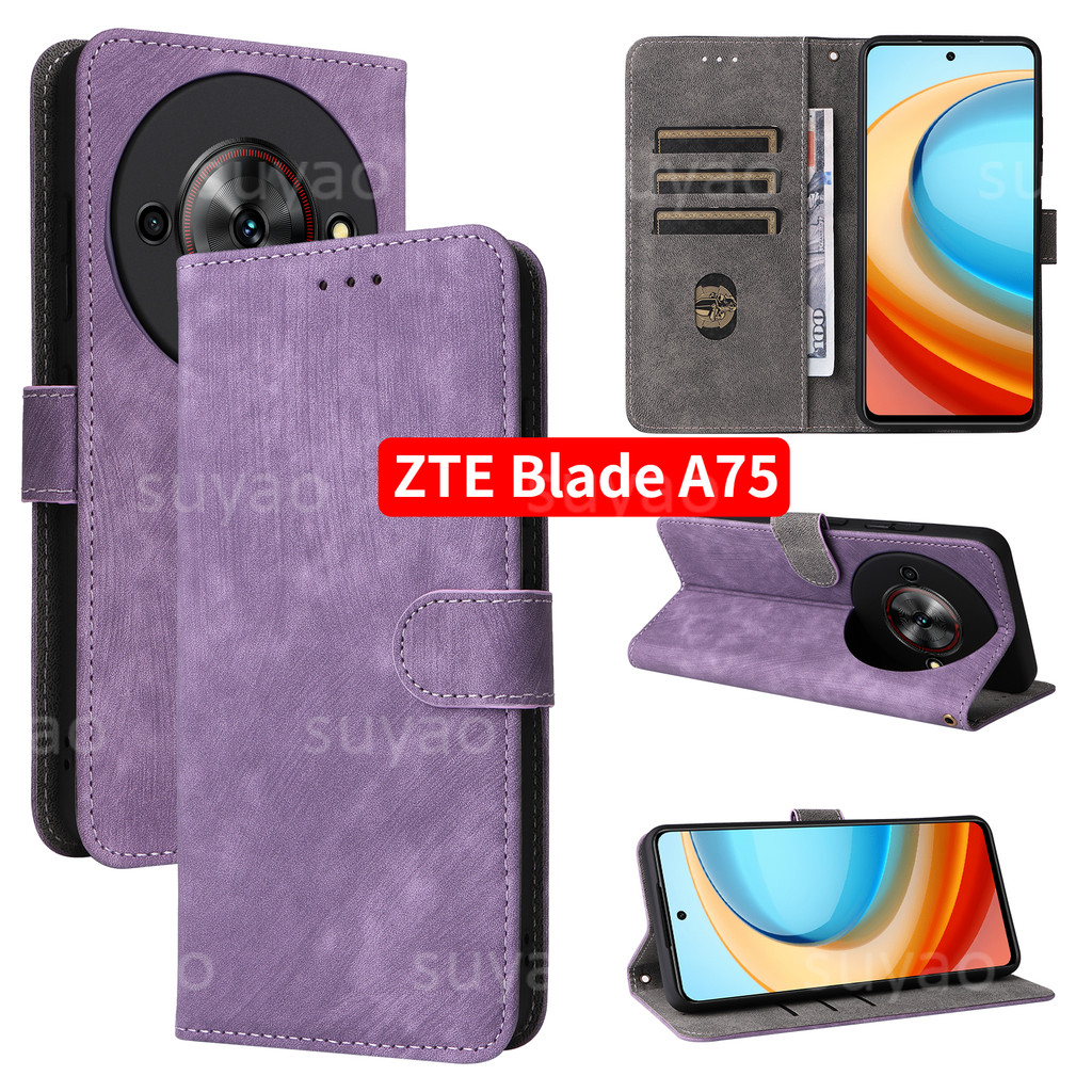 สําหรับ ZTE Blade V70 Max A75 5G 2024 เคสโทรศัพท์พลิกซิปกระเป๋าสตางค์หนัง BladeA75 ZTEA75 Nubia Focu