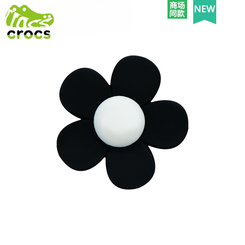Crocs Hole รองเท้าอุปกรณ์เสริม High-End อุปกรณ์เสริมสีดํา Briquettes ของเล่นบิสกิตรองเท้าดอกไม้