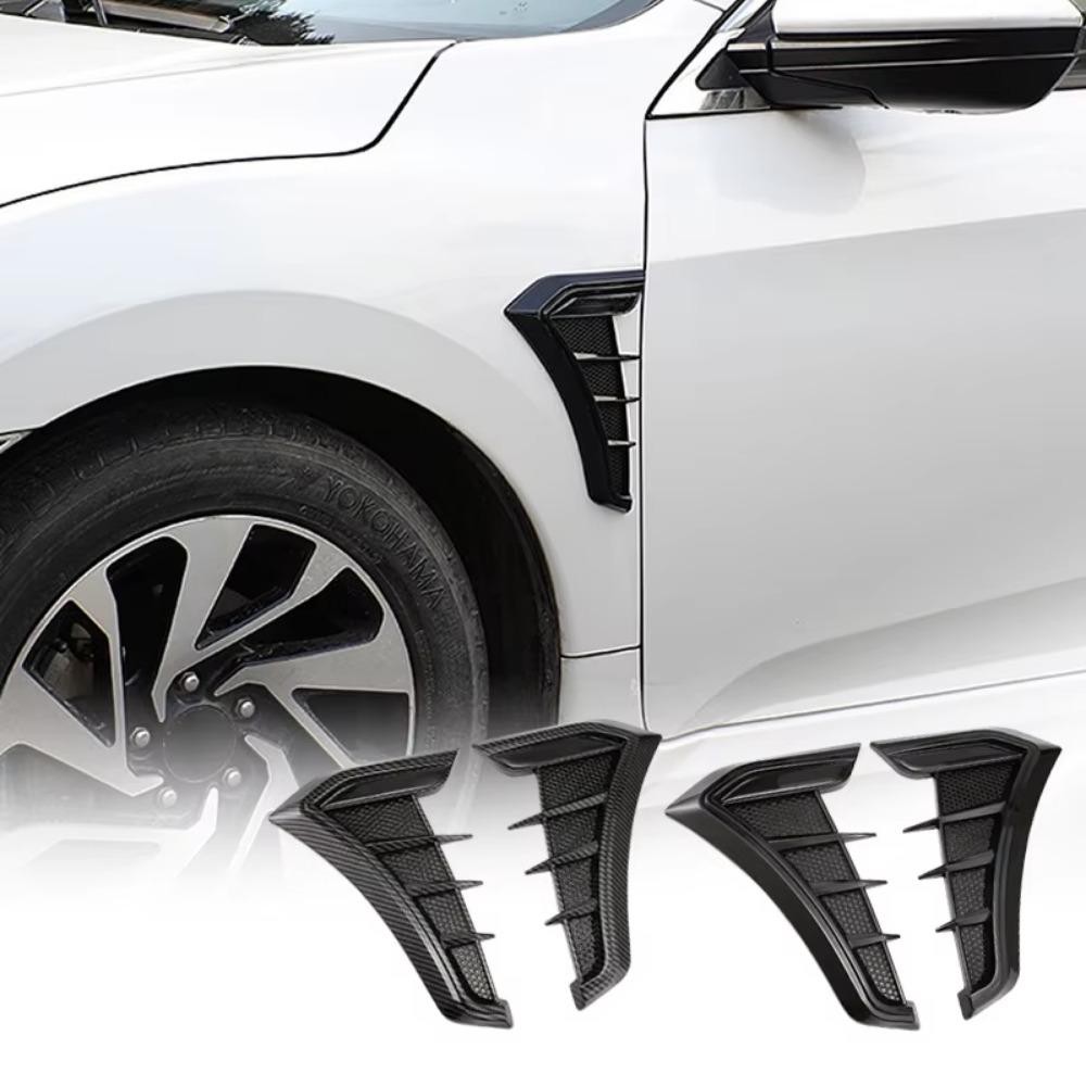 Wattle 1 คู่รถ Fender ช่องระบายอากาศด้านข้าง,คาร์บอนสีดํา Universal Air Flow Intake Hood, อเนกประสงค์อุปกรณ์เสริมภายนอก Scoop Bonnet Vent ฝาครอบสติกเกอร์ ราคา ถูกที่สุด ดีลบีเคเค แกลเลอรีภาพที่ 3