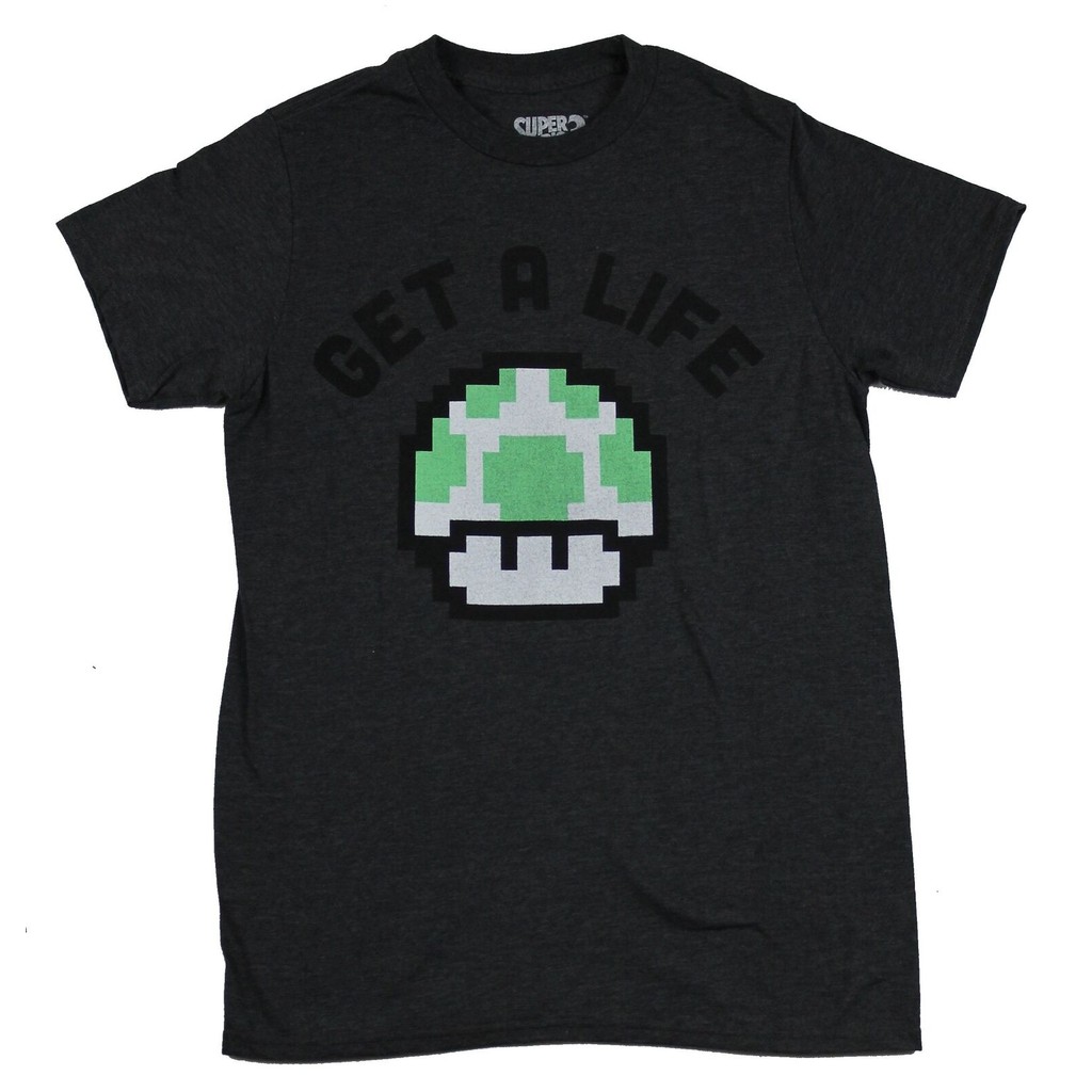 เสื้อยืดบุรุษ Super Mario Brothers - Get A Life 8-Bit