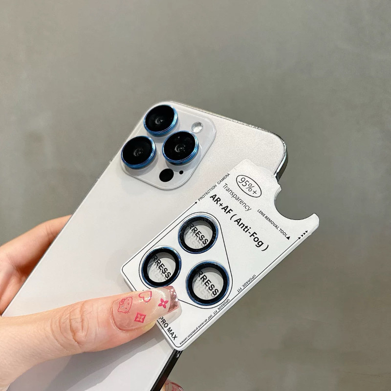 Iphone16 16Pro 16Plus 15Pro 9Hคุณภาพสูงโลหะเลนส์กล้องฟิล์มกระจกนิรภัยสําหรับiPhone 16 15 14 13 12 11