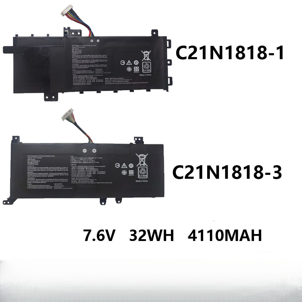 แบตเตอรี่แล็ปท็อป C21N1818-3สำหรับ ASUS v4000f/D v4200j/E x509f x412f