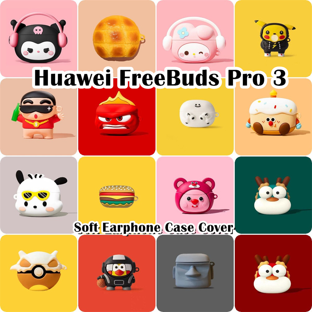 READY STOCK!นําไปใช้กับ Huawei FreeBuds Pro 3 เคส Case เคสหูฟัง การ์ตูนน้ําเย็น ซิลิโคนนุ่ม NO.2