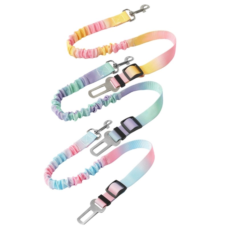 YU 3 ชิ้น Restraints Retractable Secures เข็มขัด Leading Puppies Travel Car Safety Rope