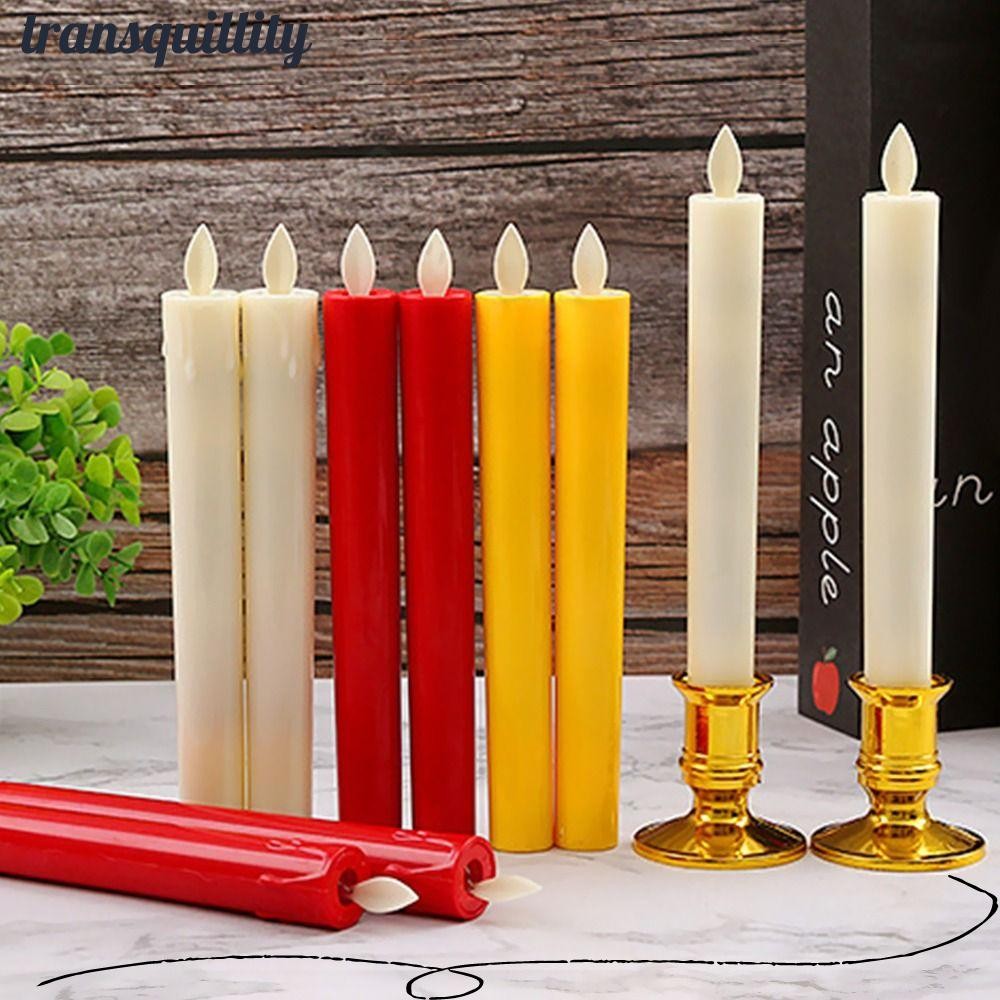 Transquillity โคมไฟ LED, เชิงเทียนประหยัดพลังงานโคมไฟเทียนไร้ตําหนิ, เครื่องประดับไฟแบตเตอรี่ดําเนินการไฟฟ้าแท่งริบหรี่งานแต่งงานอุปกรณ์งานเลี้ยงวันเกิด