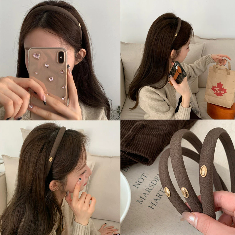 Vintage Classic 1.5 ซม.บาง Hairbands Headwear เครื่องประดับผม