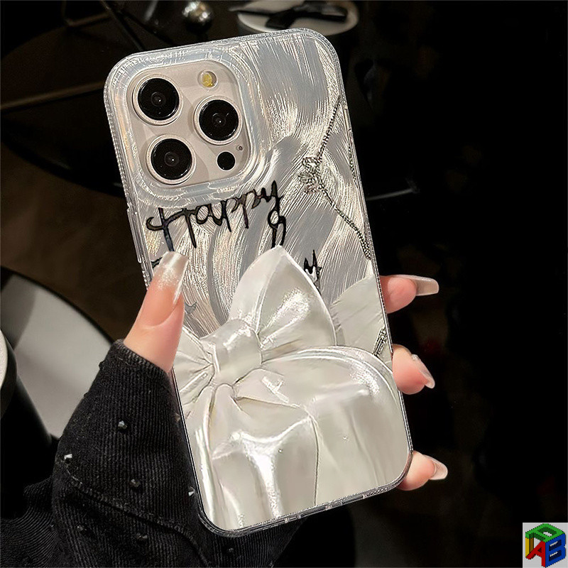 Originality โบว์ลูกไม้สําหรับiPhone15/16 Promaxขั้นสูงเคสโทรศัพท์ 14plus/13 Apple 12/11Promax Drop-Resistant Xr Xsmax Featherสะท้อนกรณี