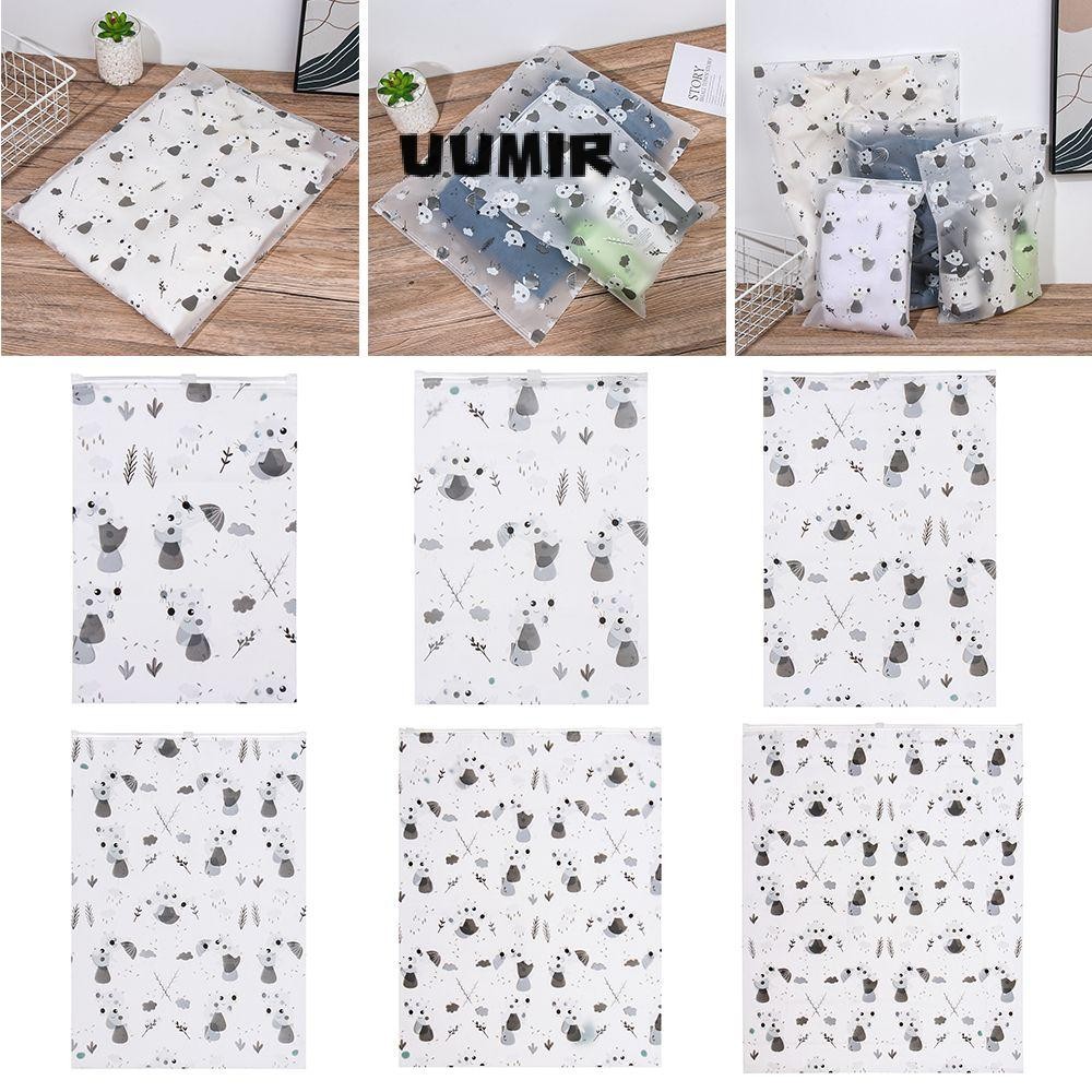 Uumir ถุงเก็บเสื้อผ้าตู้เสื้อผ้าโปร่งใสถุงเก็บ Frosted พิมพ์รองเท้าแต่งหน้า