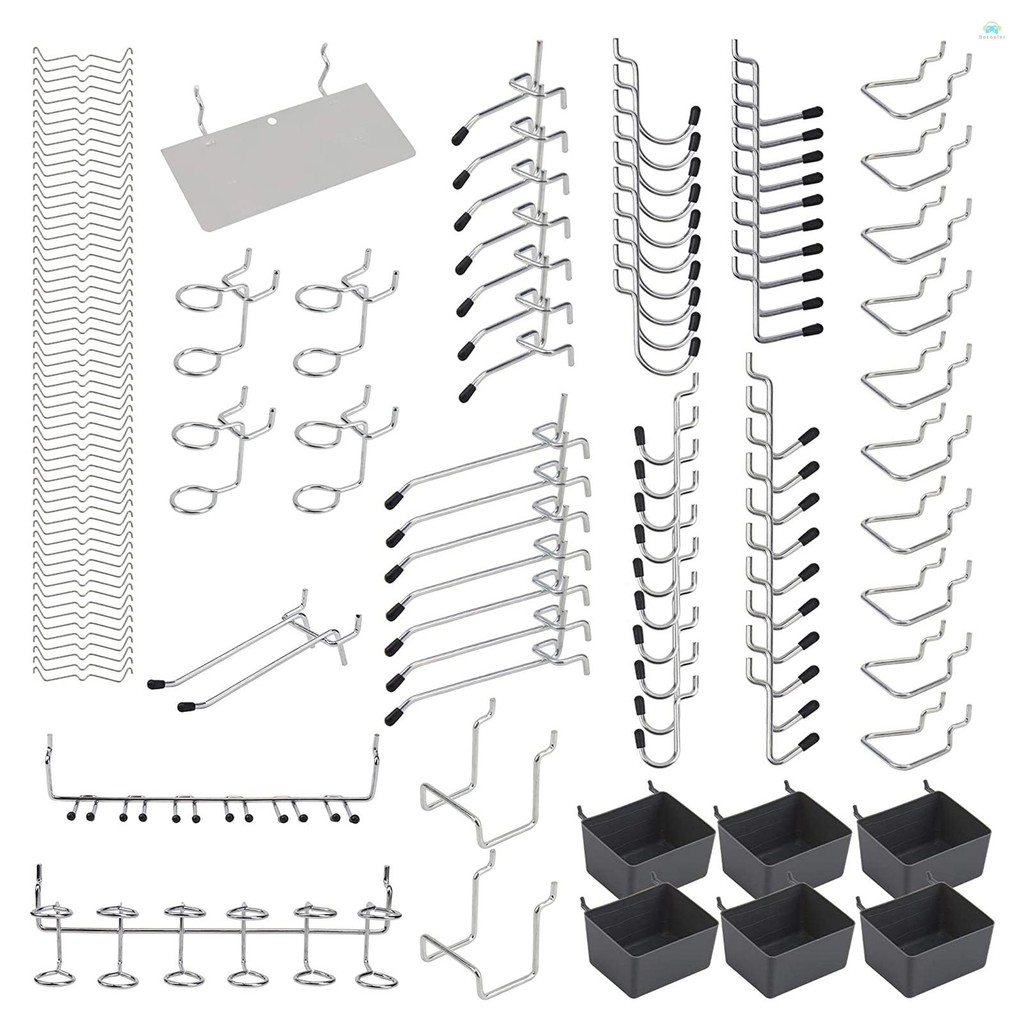 Yb1 Pegboard Hook140 ชิ้นโลหะ Pegboard Hooks Organizer Assortment Kit Peg ล็อคแขวนแอพพลิเคชั่น