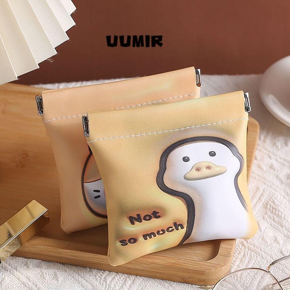 Uumir กระเป๋าใส่เหรียญ, กระเป๋าลิปสติกขนาดเล็ก PU, กระเป๋าจัดระเบียบเครื่องสําอางแมวการ์ตูนแบบพกพา Girls