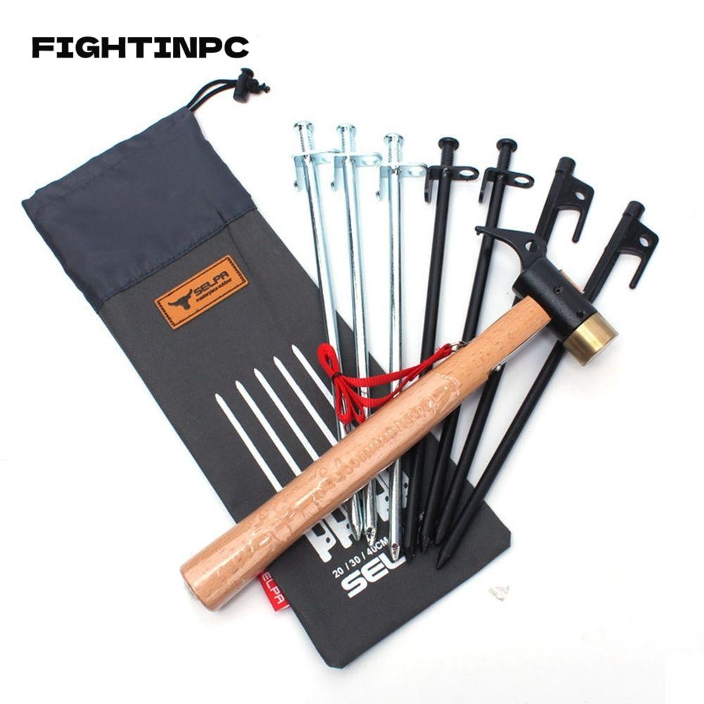 Fightinpc เต็นท์หมุดกระเป๋ากลางแจ้ง 3 ขนาดอุปกรณ์เสริมกระเป๋าเก็บ
