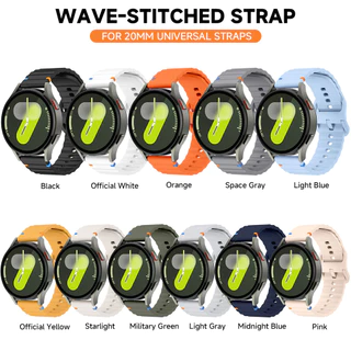 ซิลิโคนสําหรับ Samsung Galaxy Watch 7/6/5/4 44/40 มม., 6 Classic 43/47 มม., Huawei GT5/4 Pro/3, สายนาฬิกา 20/22 มม.