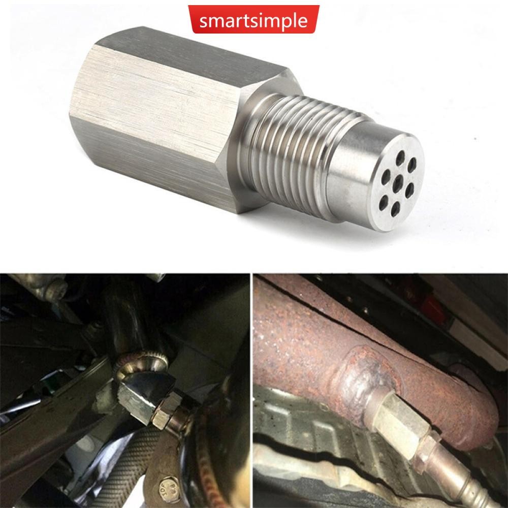 Smartsimple Universal สแตนเลสตรวจสอบเครื่องยนต์ CEL Mini Catalyst O2 Sensor Spacer อะแดปเตอร์ M18X1.