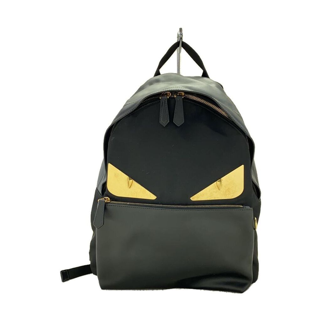 FENDI Backpack EYES MONSTER Bugs Leather Black Plain Direct from Japan Secondhand