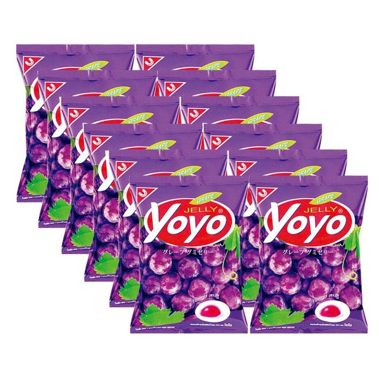 (พร้อมส่งขนมอร่อย ราคาถูก) ยกแพ็ค โยโย่ เยลลี่องุ่น 15กรัมx12ซอง