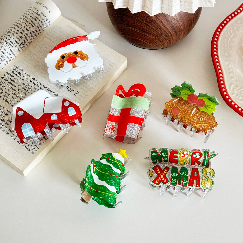 Kovoi/christmas น่ารักคว้าคลิปการ์ตูน All-Match คลิปฉลามวันหยุดบรรยากาศคลิปอุปกรณ์ผมคริสต์มาส