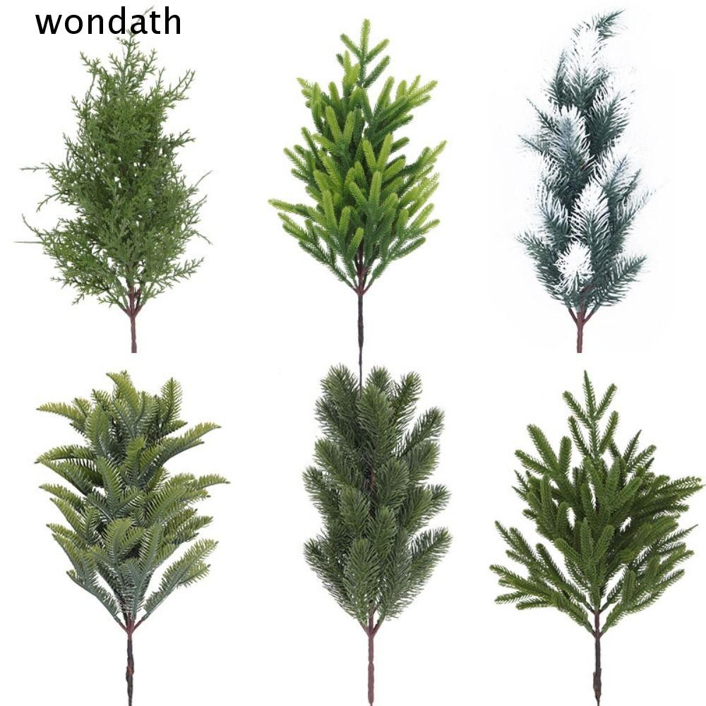 Wonda ใบไม้ไซเปรสปลอม,พลาสติกต้นคริสต์มาสประดิษฐ์สาขาสน,สร้างสรรค์สีเขียวเทศกาลเครื่องประดับ DIY พวงหรีดจําลองเข็มสนของขวัญ