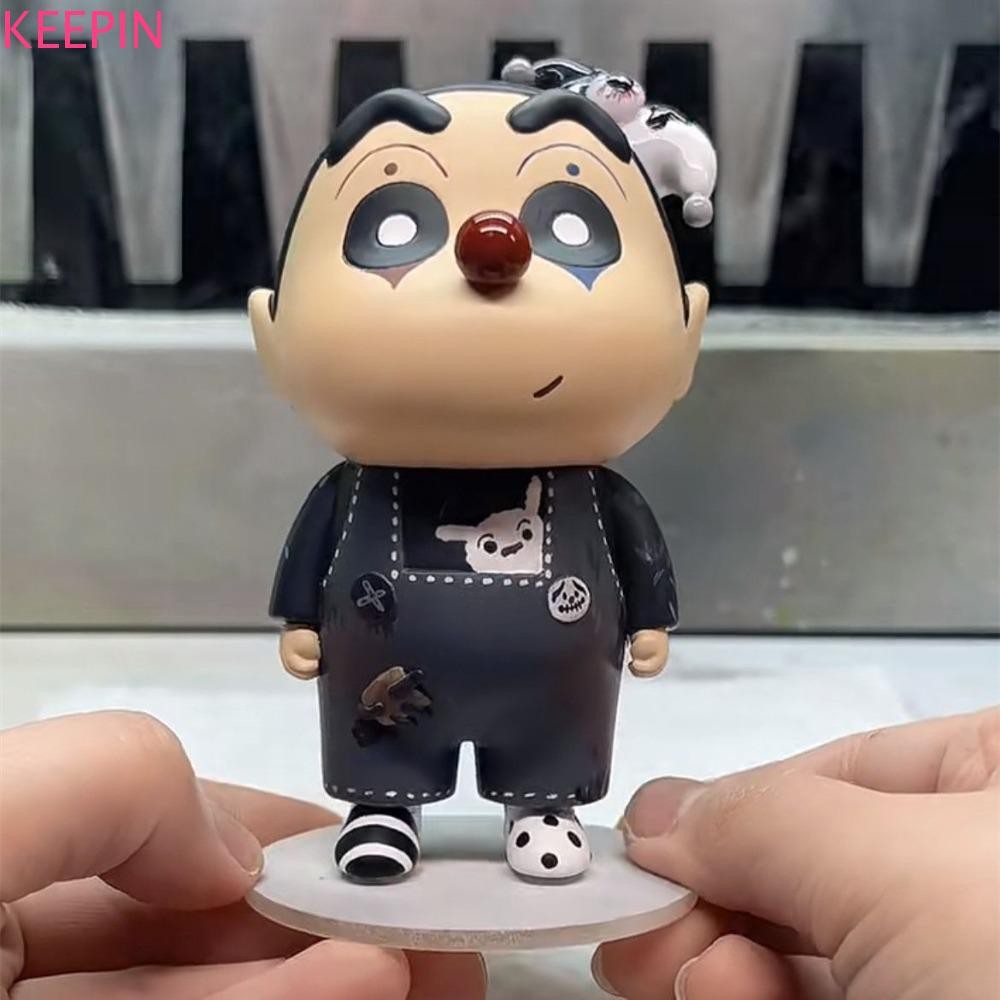 Keepin Shinnosuke Nohara รูปตุ๊กตา, PVC สตรอเบอร์รี่หมี Jocker Crayon Shin-Chan ของเล่น, เครื่องประดับรถ Cos Clown อะนิเมะการ์ตูน Shin-Chan Action Figure เด็ก