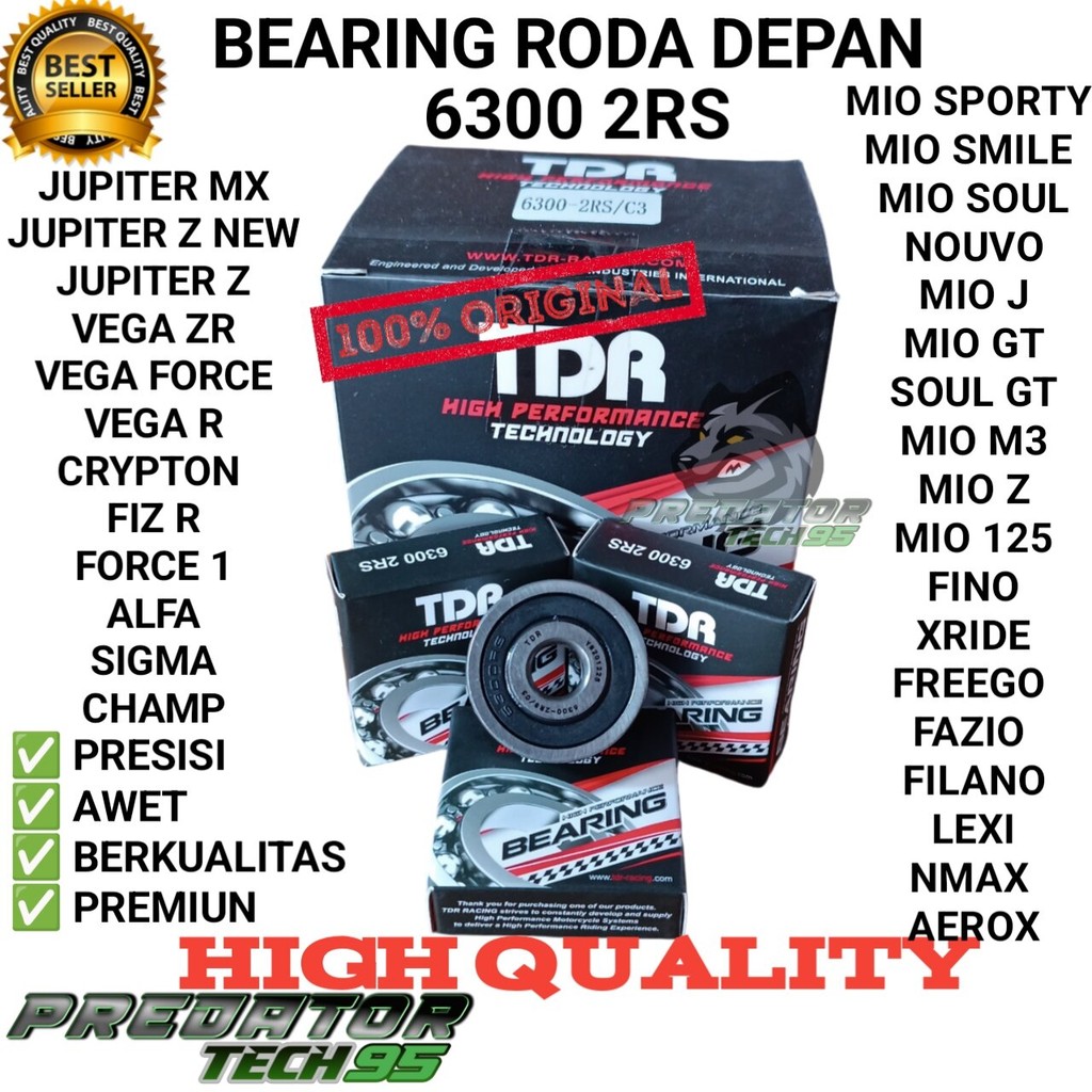 FRONT BEARING 6300 2RS TDR RACING JUPITER Z1 NEW MX VEGA R ZR RR CRYPTON MIO SMILE SPORTY SOUL NOUVO